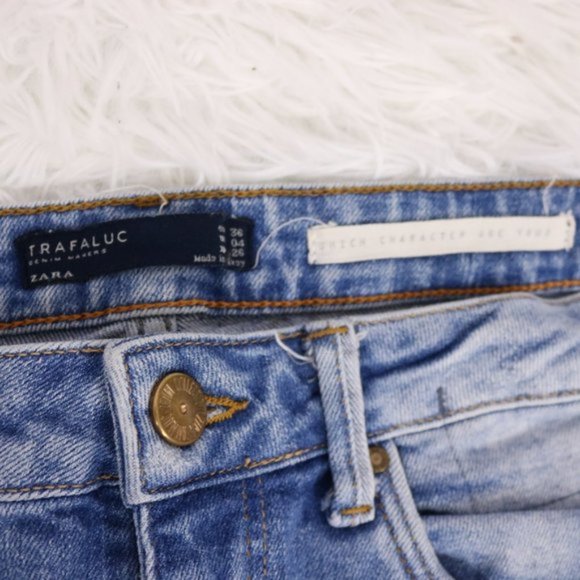 Zara mid rise medium wash ankle boyfriend jeans b7 - Picture 5 of 9